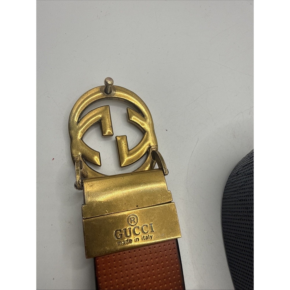 Vinatge (70s?) Gucci GG Reversible Belt Gold GG Belt Needs Work See Pics - Picture 5 of 16